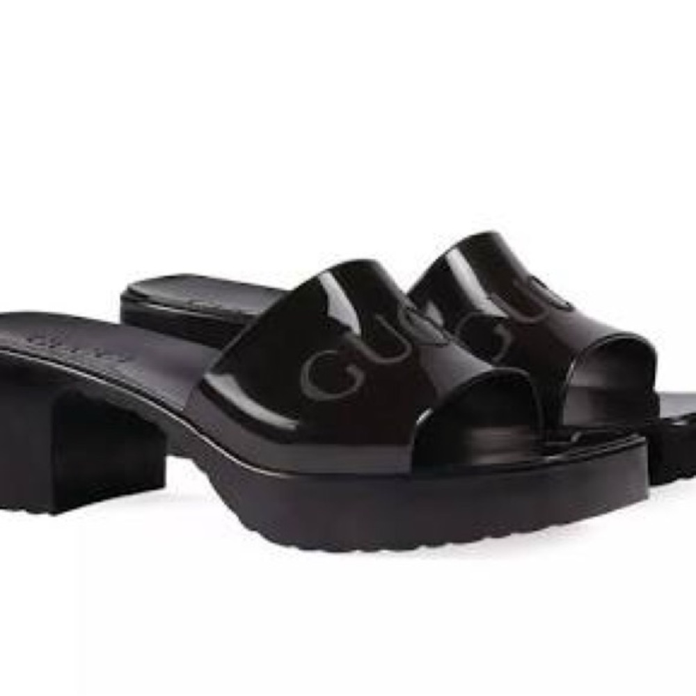 Gucci Glossy Black Women's Mules